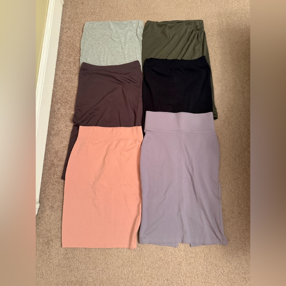 Forever 21 6 bodycon Pencil Skirts - Black, Gray, Olive, Brown, Peach, Lavender